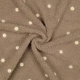 Teddy Stof Embroidery Bloemen Taupe