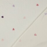 Teddy Stof Embroidery Hartjes Ecru