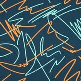 Katoenen Jersey Stof - Neon Abstract - Petrol