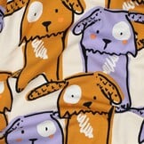 Katoenen Jersey Stof - Grappige Honden - Ecru