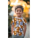 Katoenen Jersey Stof - Grappige Honden - Ecru