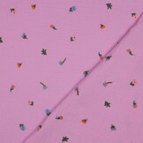 Hydrofiel Stof Embroidery Bloemen Licht Pink