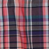 Katoen Stof Ruiten Garen geverfd - Donker Koraal