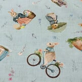 Katoen Deco Stof Paasfeest Konijntjes - Mint