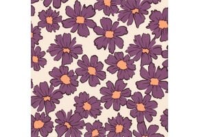 Jogging Stof Bloemen - Licht Zand