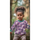 Jogging Stof Bloemen - Off-White