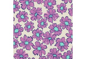 Jogging Stof Bloemen - Off-White