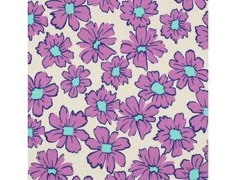 Jogging Stof Bloemen - Off-White