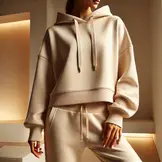 Urban Katoen Sweat Stof - Vanilla Beige