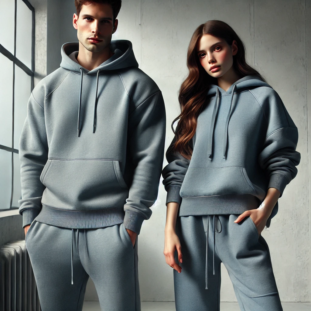 Urban Katoen Sweat Stof - Dusty Blauw