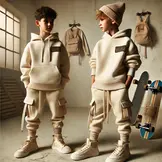 Urban Katoen Sweat Stof - Zandbruin