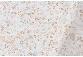 Poplin Katoen Digitale Print - Beige Wilde Bloem