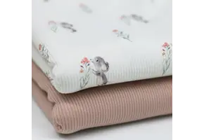 Rib Jersey Stof - Lief Muisje