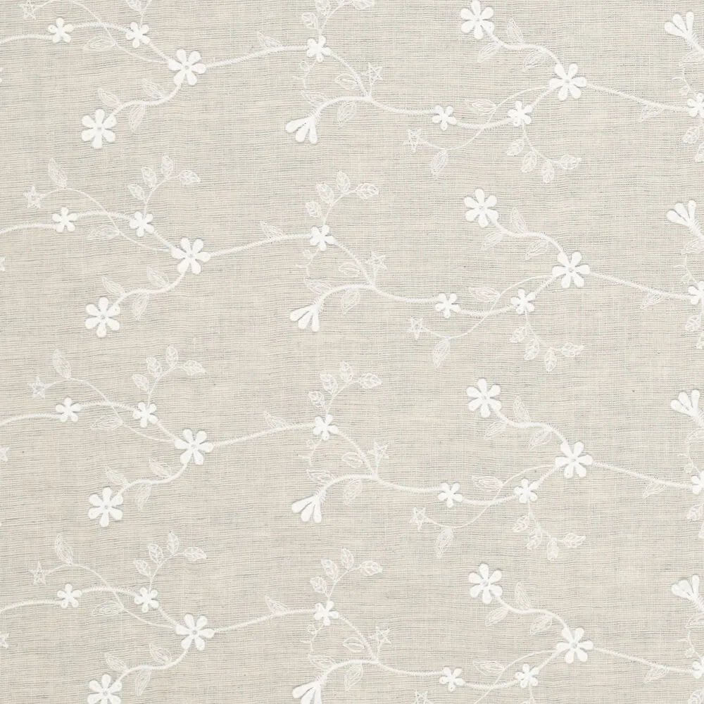 Katoen Embroidery Catchy Bloemenslinger Naturel