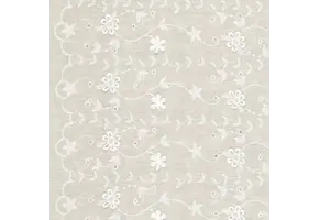 Katoen Embroidery Catchy Bloemkrans Naturel