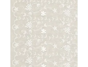 Katoen Embroidery Catchy Bloemkrans Naturel