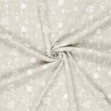 Katoen Embroidery Catchy Bloemkrans Naturel