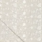 Katoen Embroidery Catchy Bloemkrans Naturel