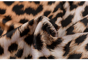 Zijde Jersey Stof - Digitaal Bedrukt Panterprint