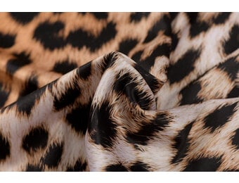 Zijde Jersey Stof - Digitaal Bedrukt Panterprint