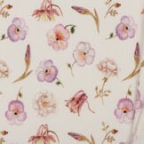 Rib Jersey Stof - Roze Schetsbloem