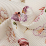 Rib Jersey Stof - Roze Schetsbloem