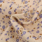 Rib Jersey Stof - Blauwe Minibloemen