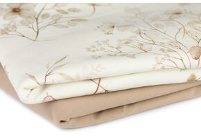 Jersey Katoen Digitale Print - Ecru Bloemenboeket