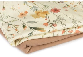 Jersey Katoen Digitale Print - Aquarel Wilde Bloemen