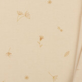 Organic Jersey Katoen Stof - Bladeren Naturel