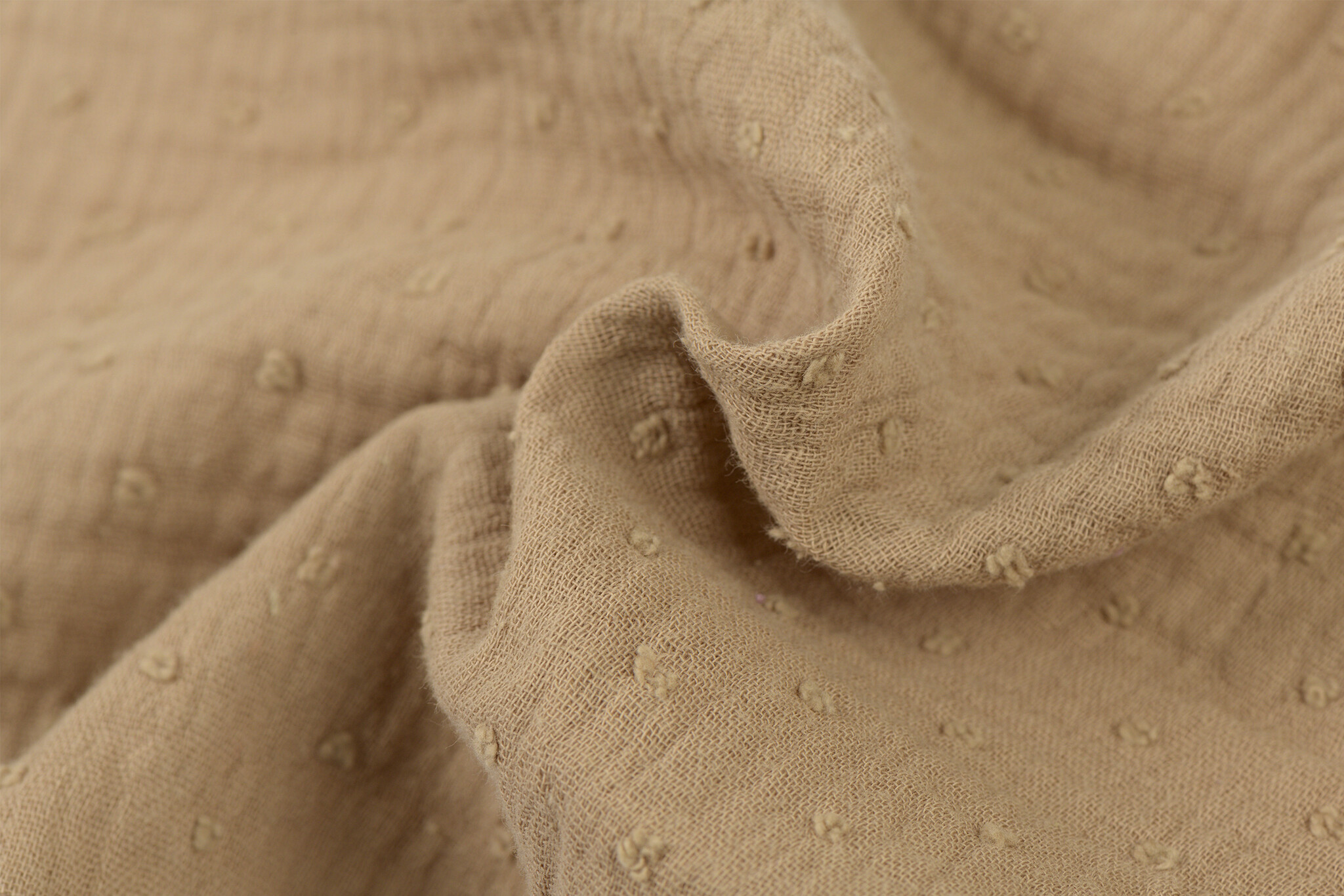 Hydrofiel Stof Dobby - Camel Beige