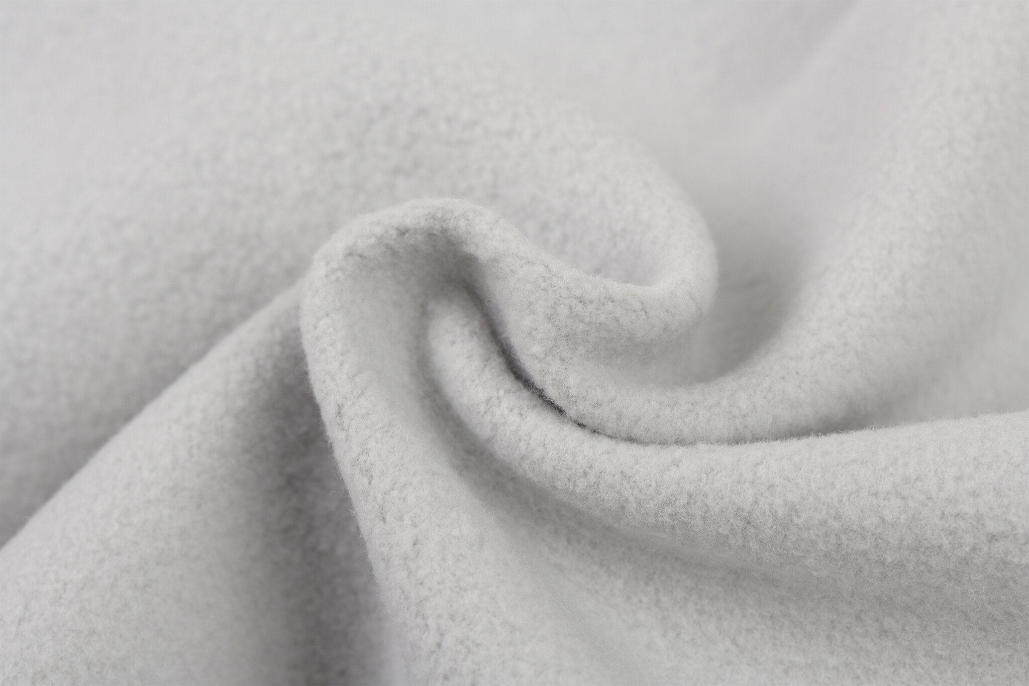 Fleece Katoen Stof (Sherpa) Zilver Grijs