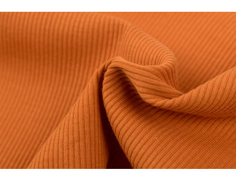Rib Jersey Stof Dusty Oranje