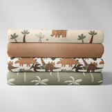 Jersey Katoen Stof - Palmbomen Olijf