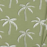 Jersey Katoen Stof - Palmbomen Olijf