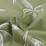 Jersey Katoen Stof - Palmbomen Olijf