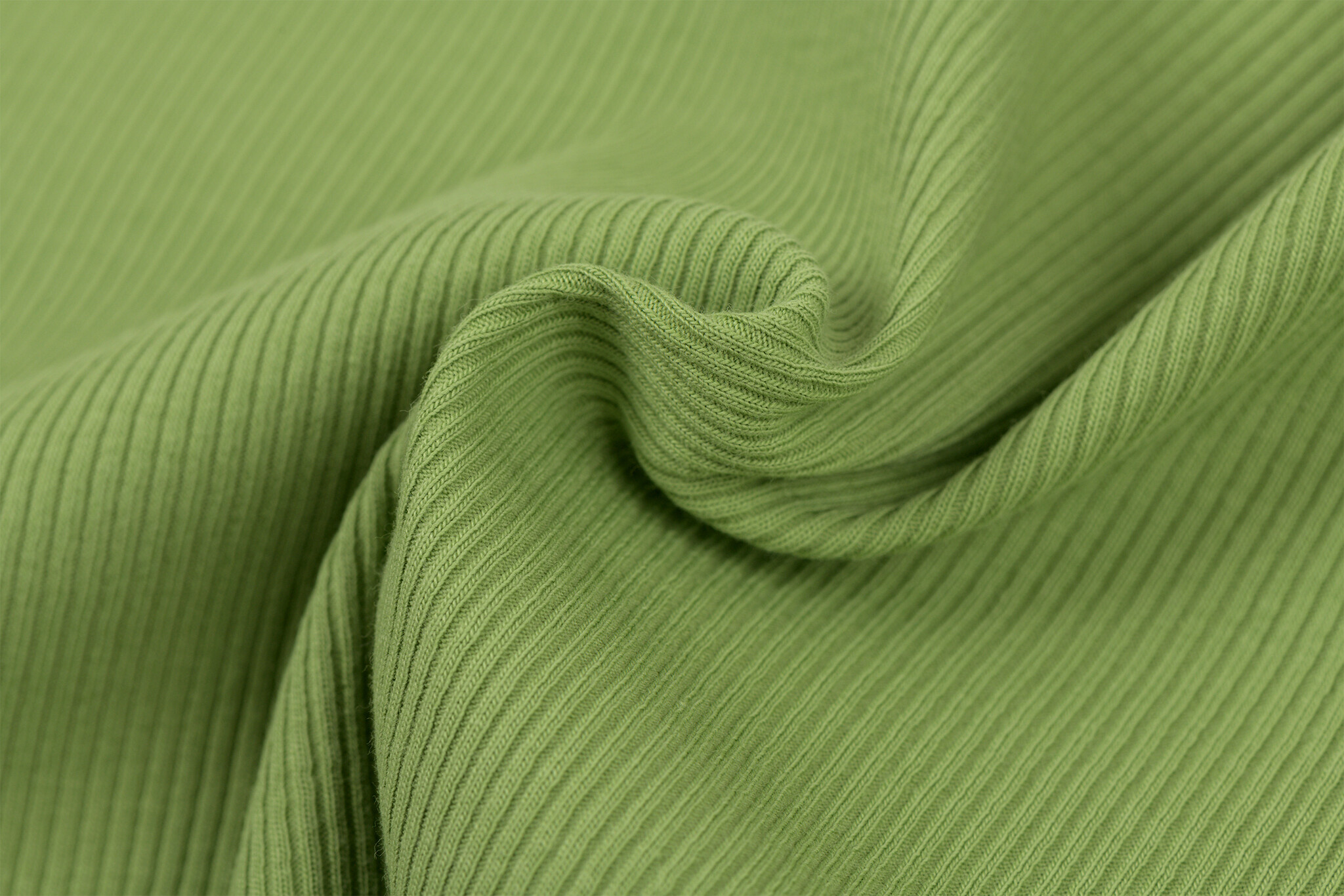 Rib Jersey Stof Appel Groen