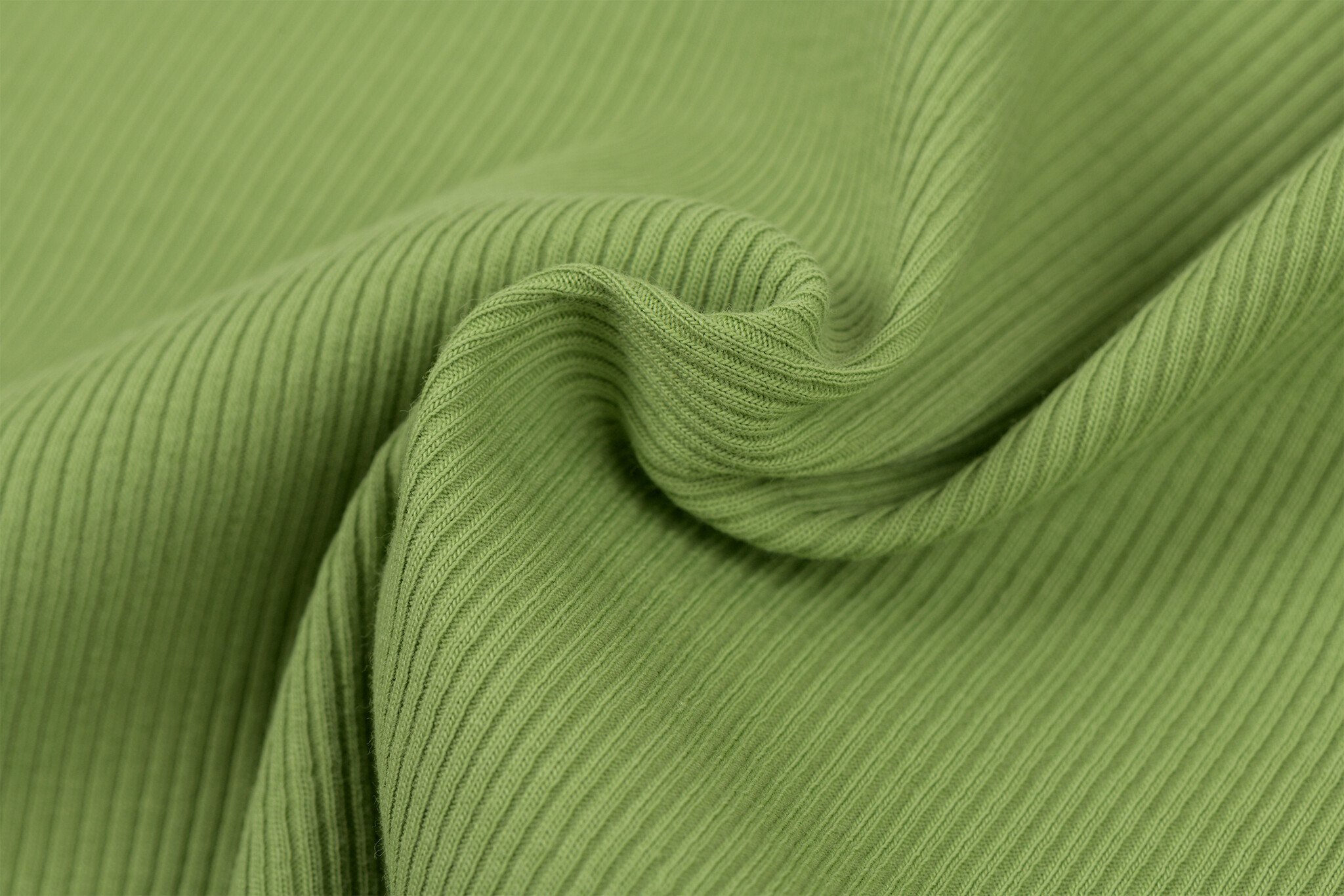 Rib Jersey Stof Appel Groen