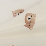 Poplin Katoen Digitale Print - Lieve Beren Ecru