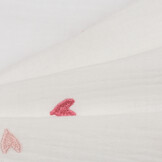 Hydrofiel Stof Embroidery Hartjes Roze- Oranje