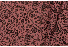 Hydrofiel Katoen Stof Kleine Bloemen Bordeaux