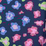 Jersey Katoen Stof Glitter Dierprint - Marine