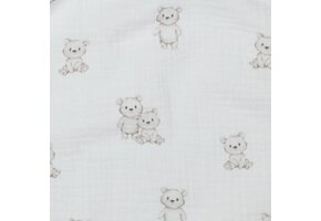 Organic Hydrofiel Katoen Stof - Baby Beertjes - Offwhite