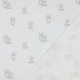 Organic Hydrofiel Katoen Stof - Baby Beertjes - Offwhite
