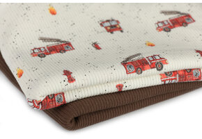 Rib Jersey Stof - Brandweerwagen