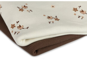 Rib Jersey Stof - Vogeltje Ecru