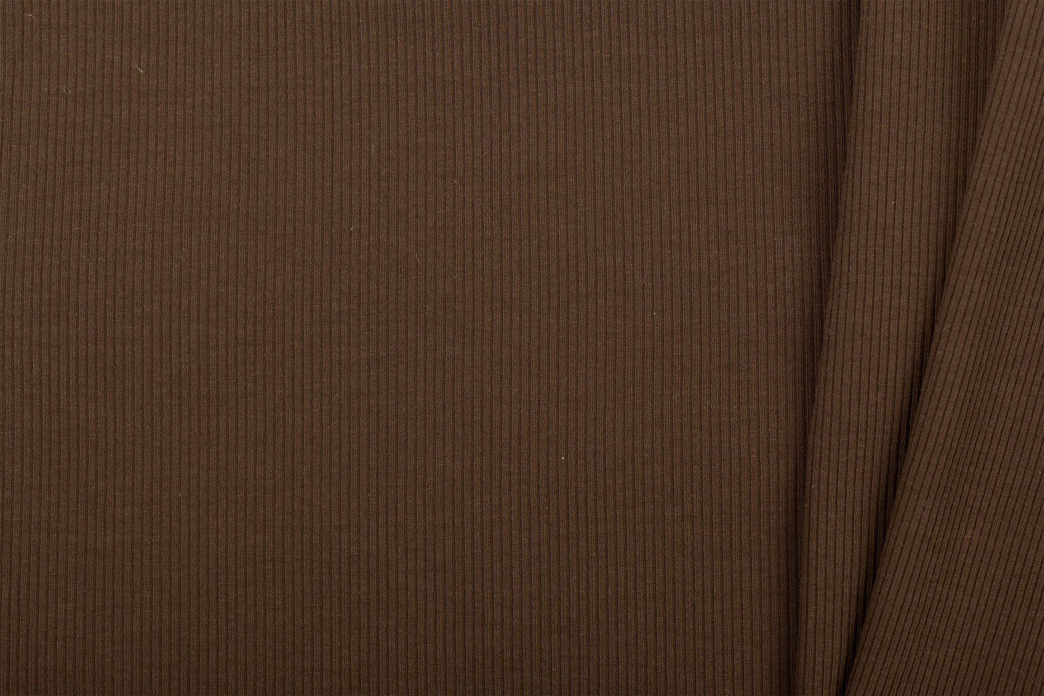 Rib Jersey Stof Chocolade Bruin
