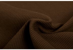 Rib Jersey Stof Chocolade Bruin