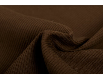 Rib Jersey Stof Chocolade Bruin