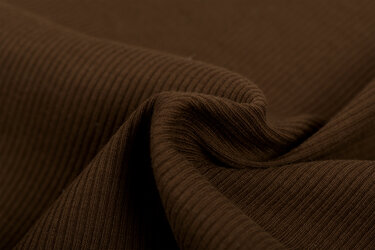 Rib Jersey Stof Chocolade Bruin